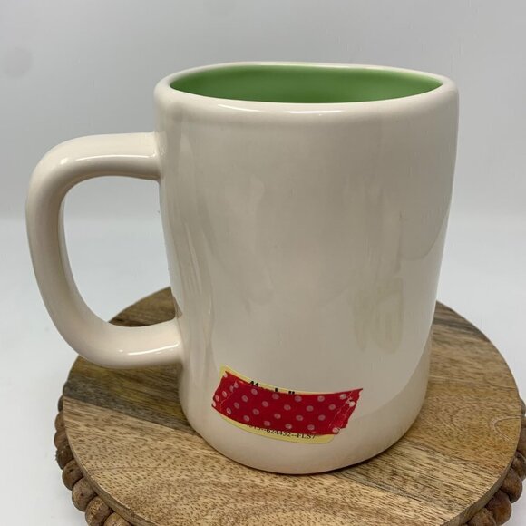Rae Dunn Hello Spring Mug Coffee Cup Ceramic Farmhouse Magenta White Green LL - Picture 3 of 7